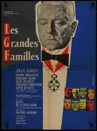 9t220 POSSESSORS French 23x31 1958 Les Grandes Familles, art of Jean Gabin by Rene Ferracci!