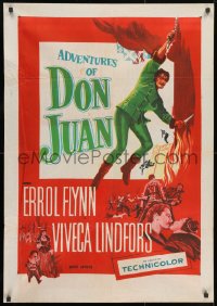 9t023 ADVENTURES OF DON JUAN Indian R1950s Errol Flynn made history when he made love to Lindfors!