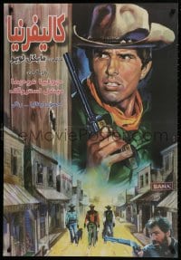 9t053 CALIFORNIA Iranian 1977 Giuliano Gemma, cool spaghetti western art with reward poster!