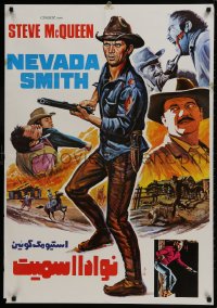 9t056 NEVADA SMITH Iranian 1966 completely different art of McQueen with English blue title!