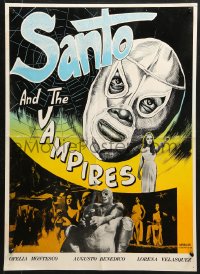 9t059 SAMSON VERSUS THE VAMPIRE WOMEN Iranian 1966 different art of Mexican masked wrestler Santo!