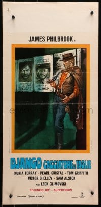 9t945 DJANGO A BULLET FOR YOU Italian locandina 1967 Mos art of cowboy with gun by wanted posters!