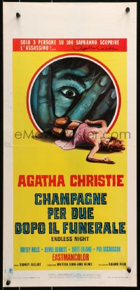 9t947 ENDLESS NIGHT Italian locandina 1972 Hayley Mills, art of scantily clad dead woman!