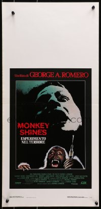 9t973 MONKEY SHINES Italian locandina 1988 different art of really creepy monkey with syringe!