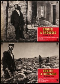 9t890 BANDITS OF ORGOSOLO group of 2 Italian 18x26 pbustas 1963 De Seta's Banditi a Orgosolo!