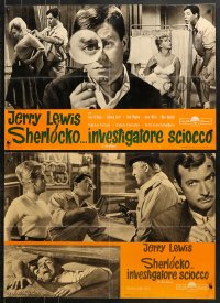 9t858 IT'S ONLY MONEY group of 7 Italian 19x27 pbustas 1962 wacky private eye Jerry Lewis!