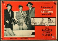 9t914 MY GUN IS QUICK Italian 20x28 pbusta 1957 Mickey Spillane, Robert Bray as Hammer, sexy art!