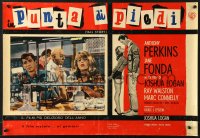 9t922 TALL STORY Italian 18x27 pbusta 1960 Anthony Perkins, early Jane Fonda, basketball!