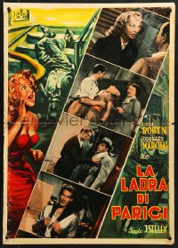 9t924 UNEXPECTED VOYAGER Italian 20x28 pbusta 1952 sexy Dany Robin + Georges Marchal!
