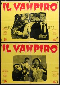 9t874 VAMPIRE group of 5 Italian 19x27 pbustas 1959 John Beal, it claws, it drains blood, different!