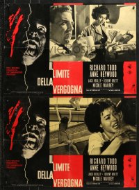 9t854 VERY EDGE group of 8 Italian 18x27 pbustas 1963 creepy images of Richard Todd, Anne Heywood!
