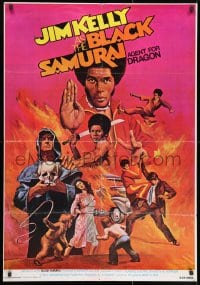 9t019 BLACK SAMURAI Middle Eastern poster 1977 Jim Kelly, kung fu martial arts action artwork!