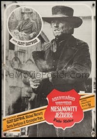 9t808 PALE RIDER Polish 27x38 1986 great different image of cowboy Clint Eastwood by Erol!