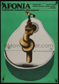 9t716 AFONYA Polish 23x33 1976 Georgi Daneliya, Nasfeter art of sink & twisted faucet!