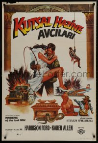 9t070 RAIDERS OF THE LOST ARK Turkish 1983 cool completely different art of Harrison Ford by Muz!
