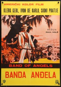 9t258 BAND OF ANGELS Yugoslavian 19x27 1957 Clark Gable buys beautiful slave mistress Yvonne De Carlo!