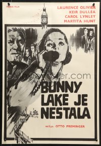 9t262 BUNNY LAKE IS MISSING Yugoslavian 19x28 1965 directed by Otto Preminger, different artwork!