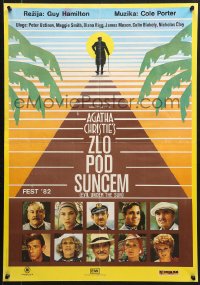 9t276 EVIL UNDER THE SUN Yugoslavian 19x27 1982 Christie, Shaffer, Peter Ustinov as Hercule Poirot