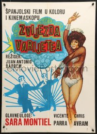 9t319 VARIETIES Yugoslavian 20x27 1935 great colorful art of scantily clad sexy showgirl!
