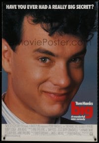 9w556 BIG 1sh 1988 great close-up of Tom Hanks who has a really big secret!