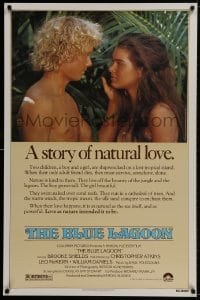 9w566 BLUE LAGOON 1sh 1980 sexy young Brooke Shields & Christopher Atkins!