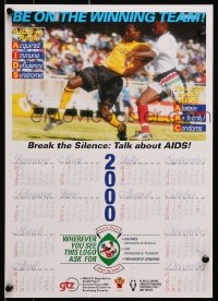 9w055 BREAK THE SILENCE: TALK ABOUT AIDS African calendar 2000 HIV, great soccer/football image!