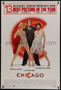 9w581 CHICAGO 1sh 2002 Renee Zellweger & Catherine Zeta-Jones, Richard Gere, 13 AA nominations!