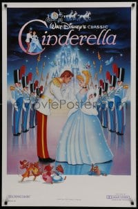 9w584 CINDERELLA int'l 1sh R1987 Walt Disney romantic musical fantasy cartoon, Bill Morrison art!