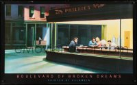 9w232 BOULEVARD OF BROKEN DREAMS 29x47 commercial poster 1987 Helnwein art of stars in diner!