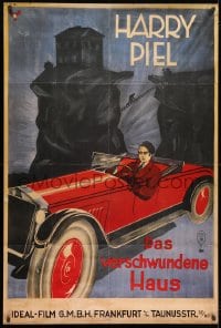 9w236 DAS VERSCHWUNDENE HAUS 32x47 German commercial poster 1988 Piel in a great car by Leonn!