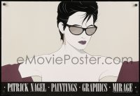 9w250 PATRICK NAGEL foil 23x34 commercial poster 1983 sexy art from the Playboy artist, Sunglasses!
