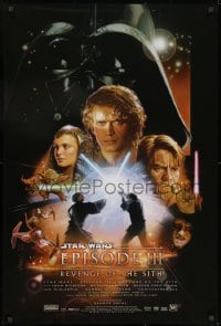 9w252 REVENGE OF THE SITH DS 27x40 German commercial poster 2005 Star Wars Episode III, Struzan!