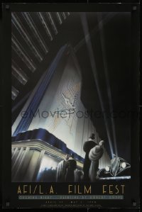 9w254 ROBERT HOPPE foil accented 24x36 commercial poster 1990 Opening Night, surreal deco style art!