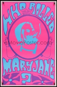 9w261 WHO ROLLED MARY JANE 23x35 commercial poster 1969 Zig-Zag, psychedelic artwork by Bill Olive!