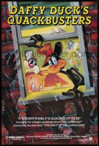 9w592 DAFFY DUCK'S QUACKBUSTERS 1sh 1988 Mel Blanc, great cartoon art of Looney Tunes characters!