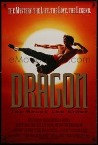 9w616 DRAGON: THE BRUCE LEE STORY DS 1sh 1993 Bruce Lee bio, cool image of Jason Scott Lee!