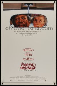 9w618 DRIVING MISS DAISY 1sh 1989 art of Morgan Freeman & Jessica Tandy, Bruce Beresford directed!