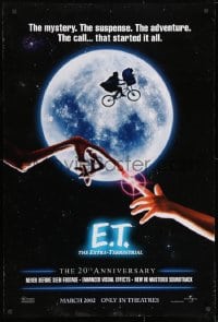 9w623 E.T. THE EXTRA TERRESTRIAL teaser DS 1sh R2002 Drew Barrymore, Spielberg, bike over the moon!