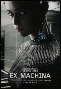 9w627 EX MACHINA int'l teaser DS 1sh 2015 image of sexy Alicia Vikander as the humanoid robot Ava!