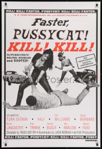 9w636 FASTER, PUSSYCAT! KILL! KILL! 1sh R1995 Russ Meyer's best, Satana, Haji, superwomen!