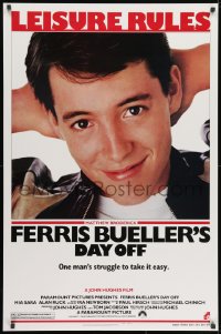 9w640 FERRIS BUELLER'S DAY OFF 1sh 1986 c/u of Matthew Broderick in John Hughes teen classic!