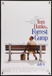 9w645 FORREST GUMP advance DS 1sh 1994 Tom Hanks sits on bench, Robert Zemeckis classic!