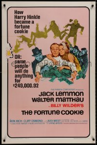 9w646 FORTUNE COOKIE style B 1sh 1966 wacky art of Jack Lemmon & Walter Matthau, Billy Wilder!