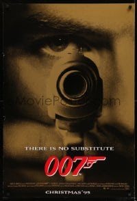 9w662 GOLDENEYE advance DS 1sh 1995 Pierce Brosnan as James Bond 007, cool gun & eye close up!