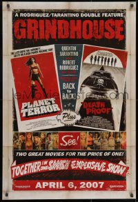 9w671 GRINDHOUSE advance DS 1sh 2007 Rodriguez & Quentin Tarantino, Planet Terror & Death Proof!