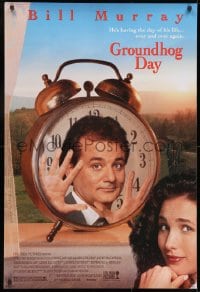 9w672 GROUNDHOG DAY 1sh 1993 Bill Murray, Andie MacDowell, directed by Harold Ramis!