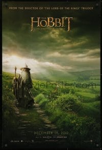 9w685 HOBBIT: AN UNEXPECTED JOURNEY teaser DS 1sh 2012 cool image of Ian McKellen as Gandalf!