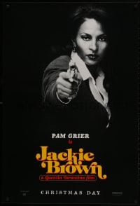 9w710 JACKIE BROWN teaser 1sh 1997 Quentin Tarantino, cool image of Pam Grier in title role!
