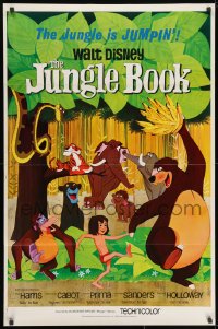 9w718 JUNGLE BOOK 1sh 1967 Walt Disney cartoon classic, great image of Mowgli & friends!