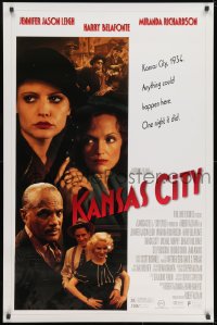 9w724 KANSAS CITY 1sh 1996 Altman, cool images of sexy Jennifer Jason Leigh, Harry Belafonte!